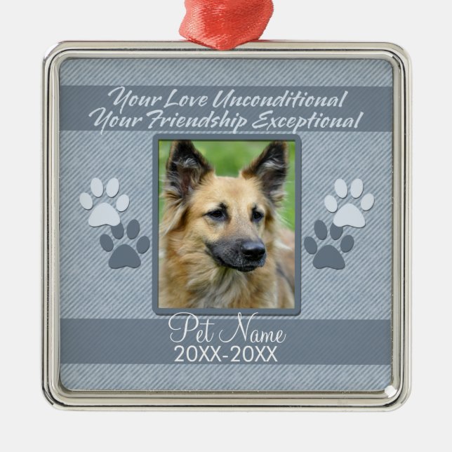 Your Love Unconditional Pet Sympathy Custom Metal Tree Decoration (Front)