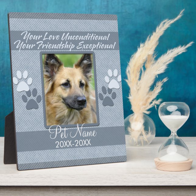 Your Love Unconditional Pet Sympathy Custom Plaque (Side)