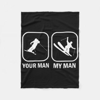 Your Man My Man Funny Biathlete Skiing Shooting Sp Fleece Blanket
