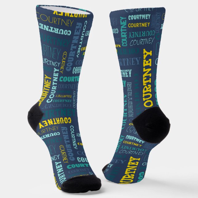 Your (Medium Length) Name is All Over These Socks (Angled)