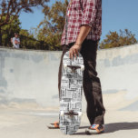 Your (Medium Length) Name is All Over This Skateboard<br><div class="desc">Create a very extremely personalised skateboard deck. Your custom name appears all over this skateboard in a collage of different fonts and lettering styles. Black lettering is set against a white background. This style is ideally suited to medium length names of 5 to 8 letters for shorter or longer names...</div>