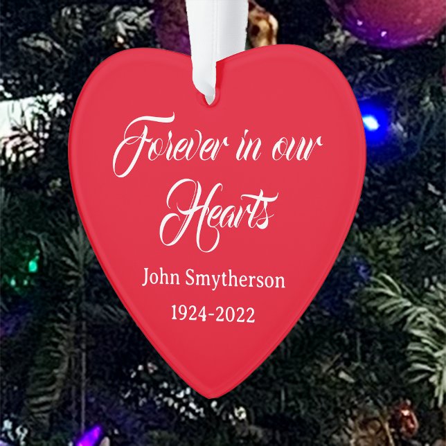Your Memories Memorial Christmas Heart Ornament (Creator Uploaded)