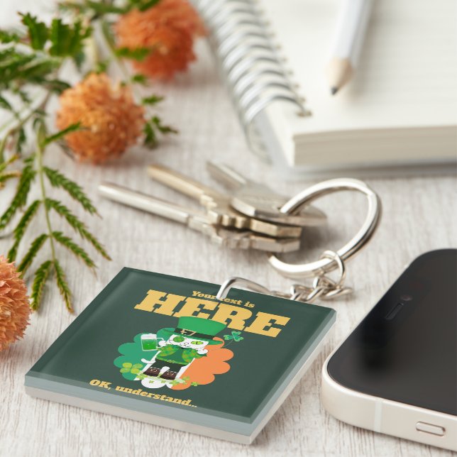 Your Meowgical Leprechaun Key Ring (Front Right)