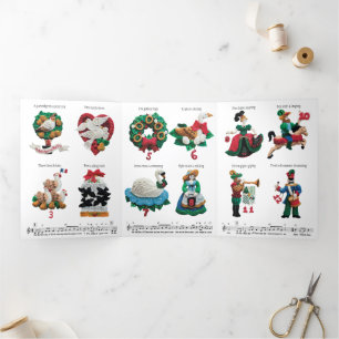 Your message 12 Days of Christmas Tri-Fold Holiday Card