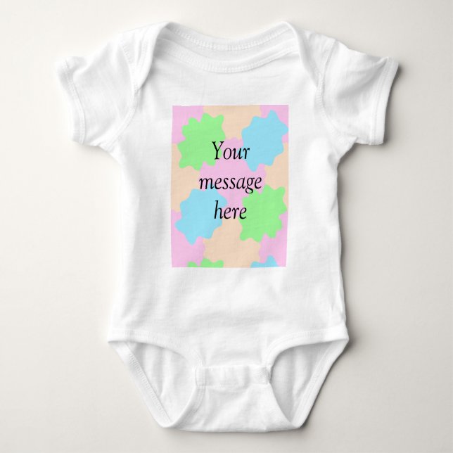 Your message here add text name boho colourful rus baby bodysuit (Front)
