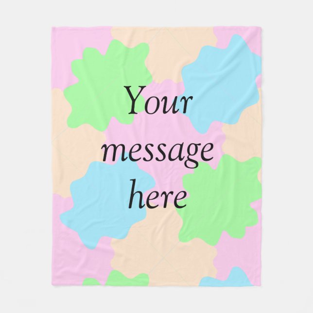 Your message here add text name boho colourful rus fleece blanket (Front)