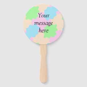 Your message here add text name boho colourful rus hand fan