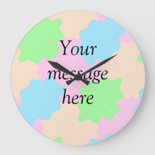 Your message here add text name boho colourful rus large clock