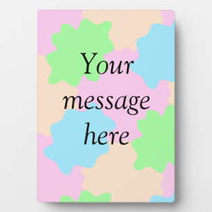 Your message here add text name boho colourful rus plaque