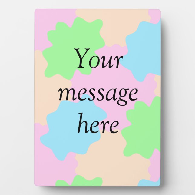 Your message here add text name boho colourful rus plaque (Front)