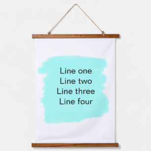 Your message here add text name monogram green  hanging tapestry