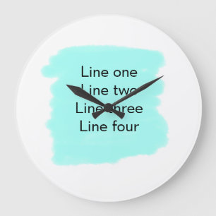 Your message here add text name monogram green large clock