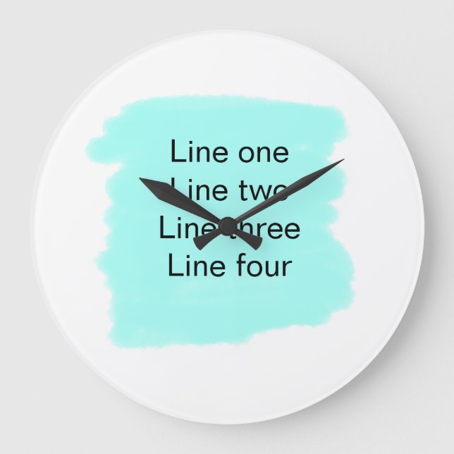 Your message here add text name monogram green  large clock (Front)