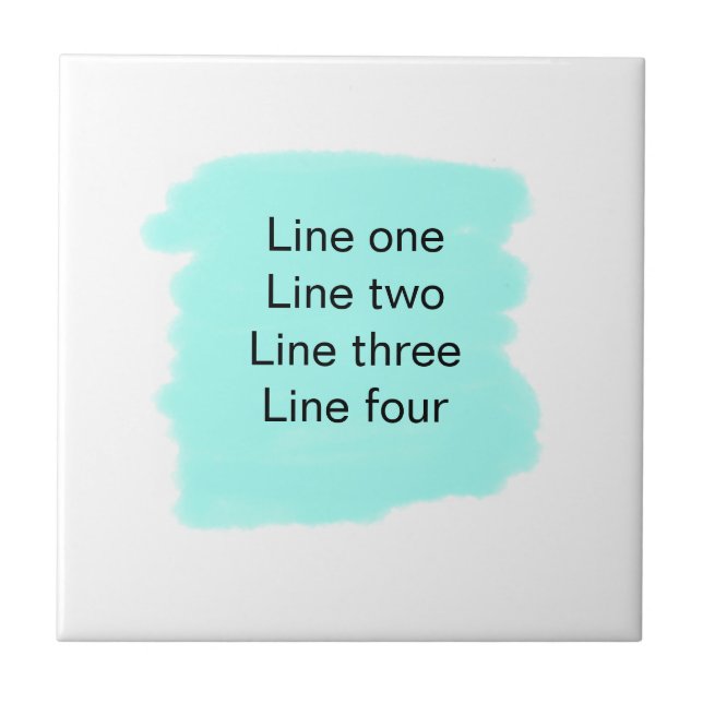 Your message here add text name monogram green  tile (Front)
