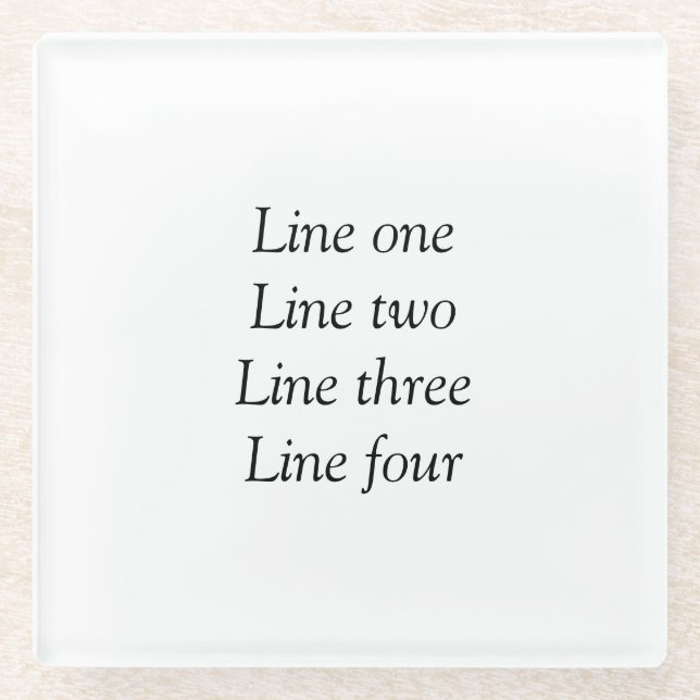 Your message here add text name monogram image quo glass coaster (Front)