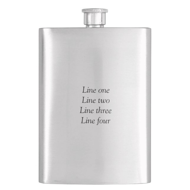 Your message here add text name monogram image quo hip flask (Front)