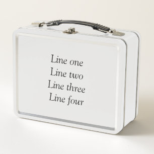 Your message here add text name monogram image quo metal lunch box