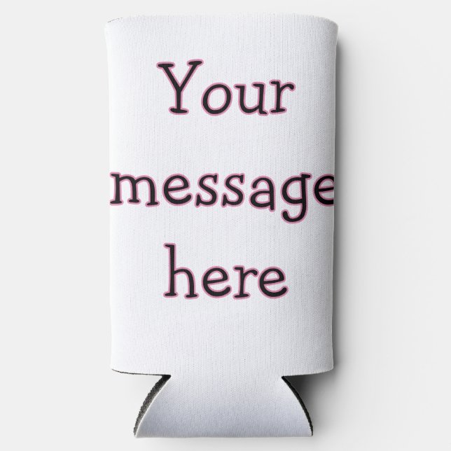 Your message here add text name monogram image quo seltzer can cooler (Front)
