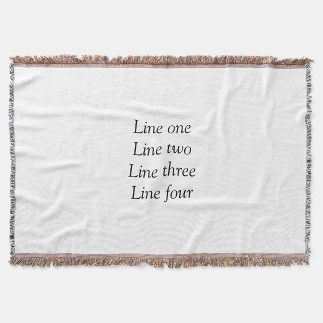 Your message here add text name monogram image quo throw blanket (Front)