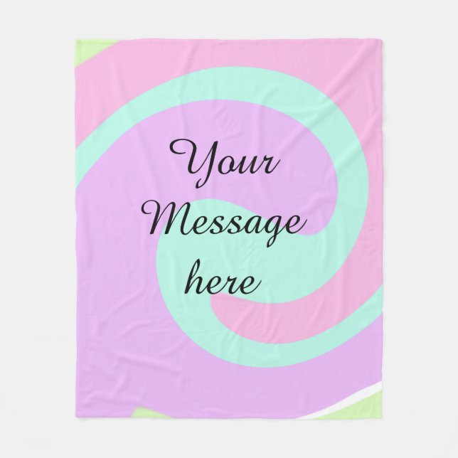 Your message here add text name monogram pink past fleece blanket (Front)