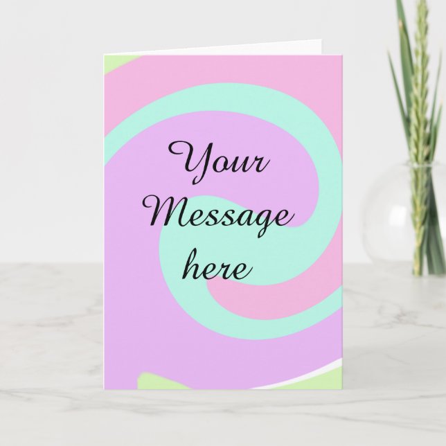 Your message here add text name monogram pink past holiday card (Front)