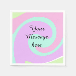 Your message here add text name monogram pink past napkin
