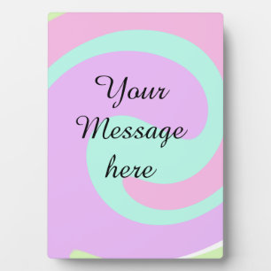 Your message here add text name monogram pink past plaque