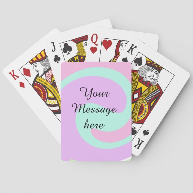 Your message here add text name monogram pink past playing cards (Back)