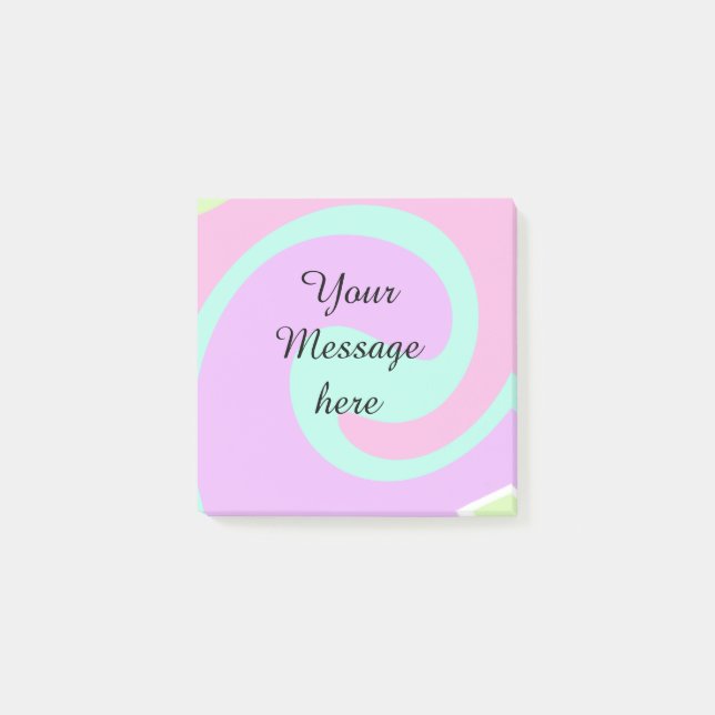 Your message here add text name monogram pink past post-it notes (Front)