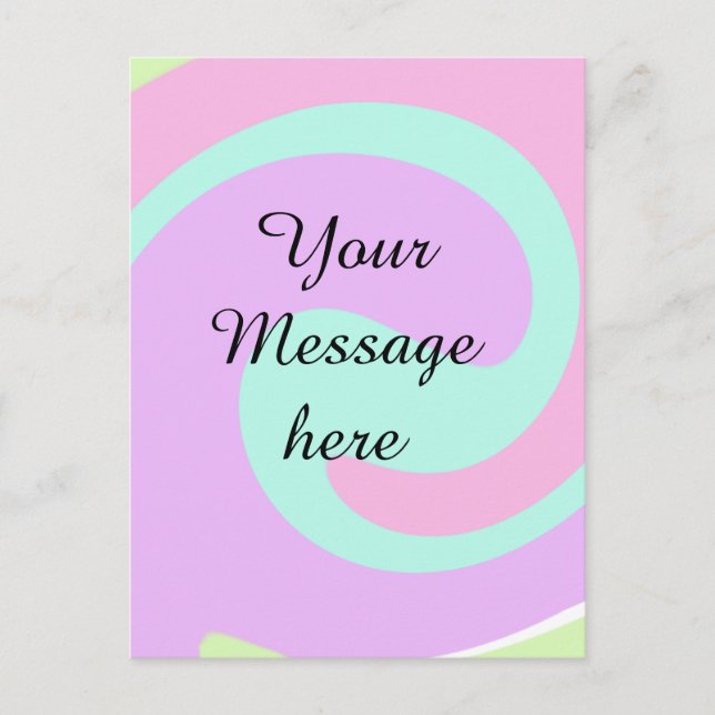 Your message here add text name monogram pink past postcard (Front)
