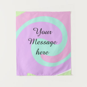 Your message here add text name monogram pink past tapestry