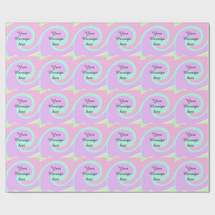 Your message here add text name monogram pink past wrapping paper