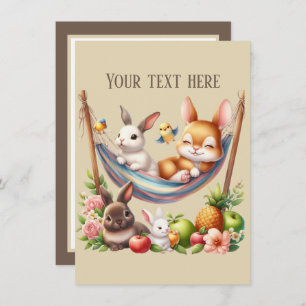 Your message here cute baby animals card