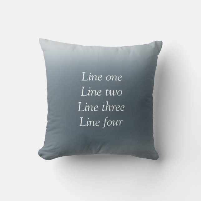 Your message here gray blue metallic background te cushion (Front)