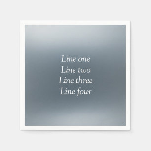 Your message here gray blue metallic background te napkin