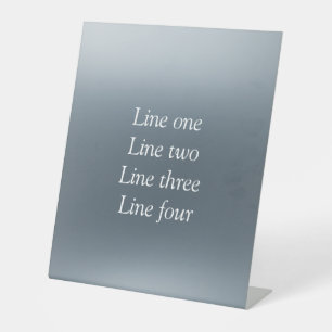 Your message here gray blue metallic background te pedestal sign