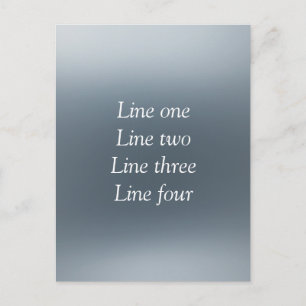 Your message here gray blue metallic background te postcard