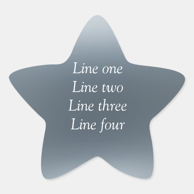 Your message here gray blue metallic background te star sticker (Front)