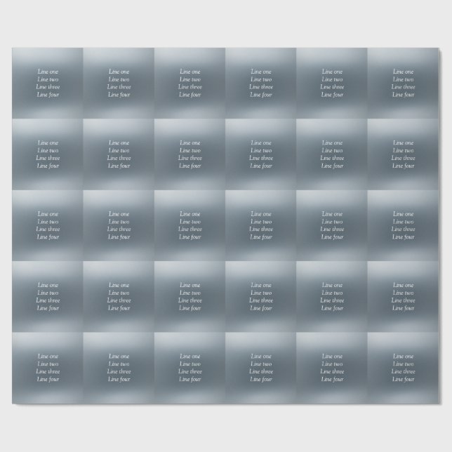 Your message here gray blue metallic background te wrapping paper (Flat)