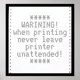 Your Message on Retro Computer Paper Poster