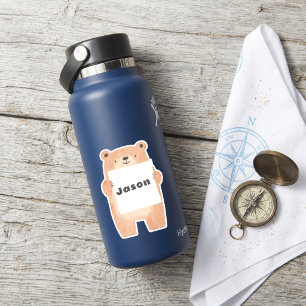 Your message or name cute Bear Holding Sign