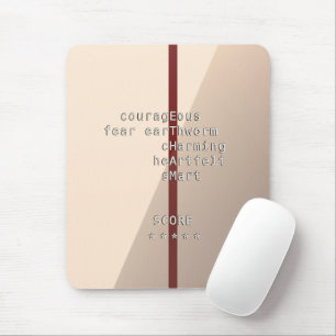 Your message or name with Crosswords? Over beige Mouse Pad
