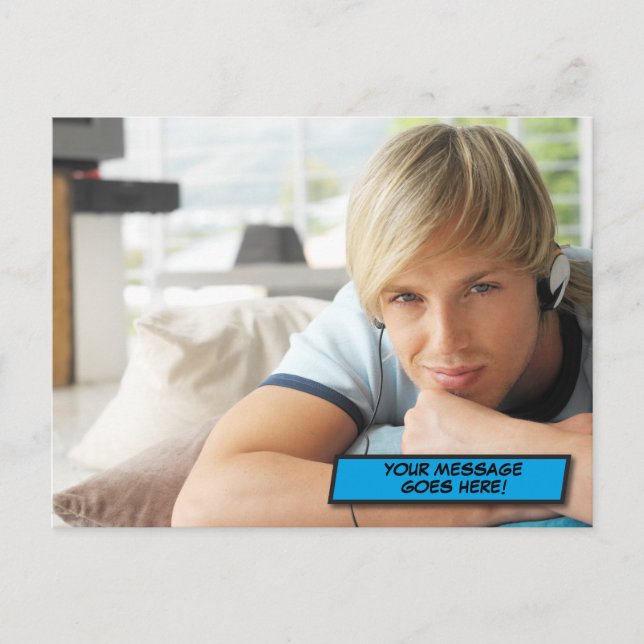 Your Message Photo Fun Retro Comic Book Pop Art Postcard (Front)