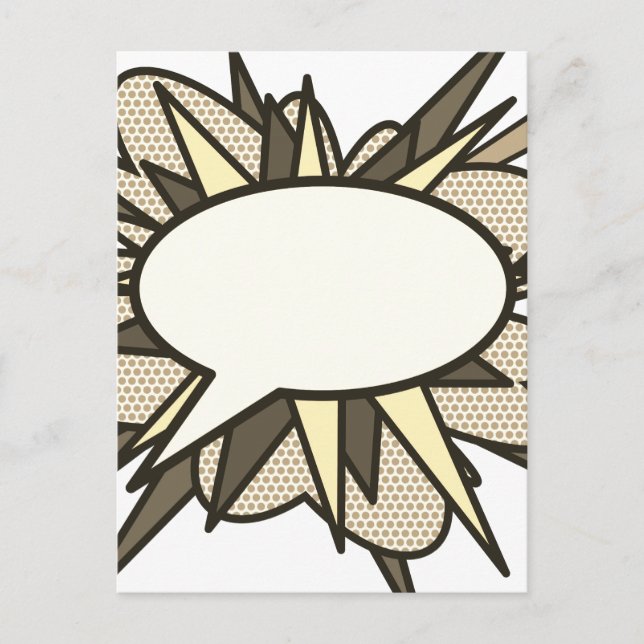 Your Message Speech Bubble Fun Retro Comic Book Postcard (Front)