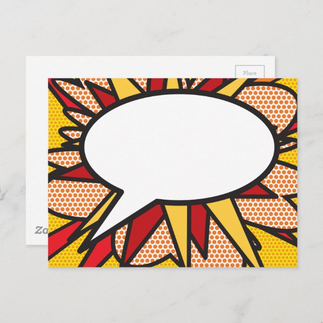 Your Message Speech Bubble Fun Retro Comic Book Postcard (Front/Back)