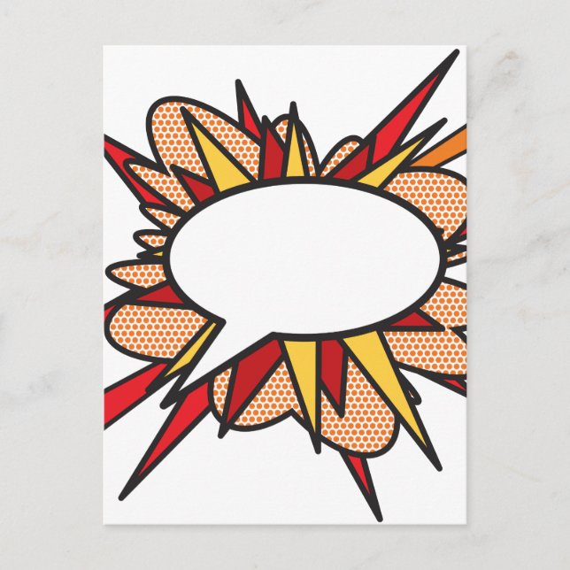 Your Message Speech Bubble Fun Retro Comic Book Postcard (Front)