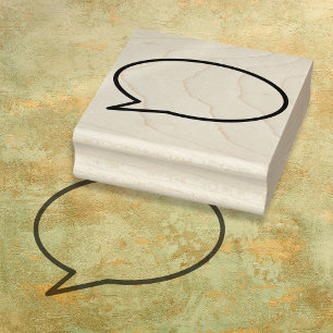 Your Message Speech Bubble Fun Retro Comic Book Rubber Stamp