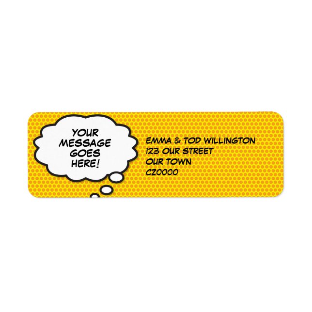 Your Message Think Bubble Fun Retro Comic Book Pop (Front)