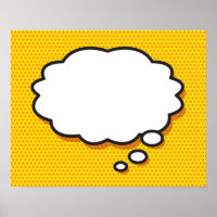 Your Message Think Bubble Fun Retro Comic Book
