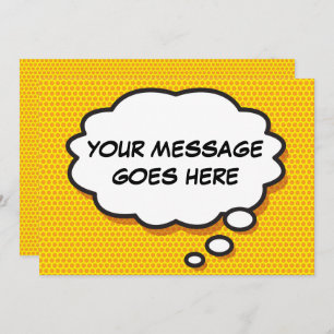 Your Message Thought Bubble Fun Retro Comic Book Invitation